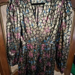 Sandro White Long Sleeve V-Neck Sundress